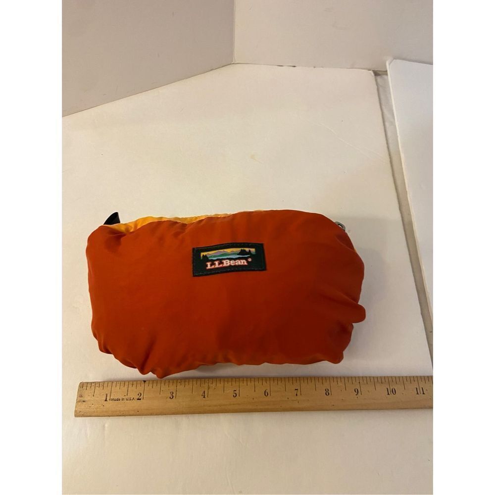 Ll Bean Packable Pouch Jacket Medium Usa Orange - image 8